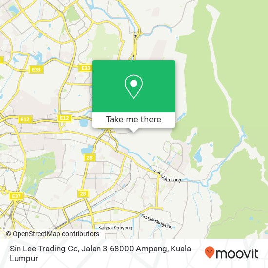 Sin Lee Trading Co, Jalan 3 68000 Ampang map