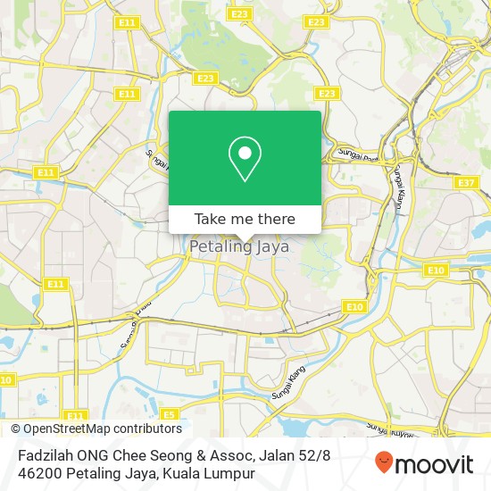 Peta Fadzilah ONG Chee Seong & Assoc, Jalan 52 / 8 46200 Petaling Jaya