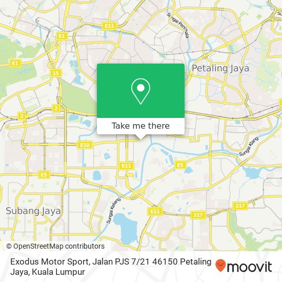 Peta Exodus Motor Sport, Jalan PJS 7 / 21 46150 Petaling Jaya