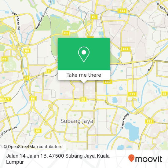 Peta Jalan 14 Jalan 1B, 47500 Subang Jaya