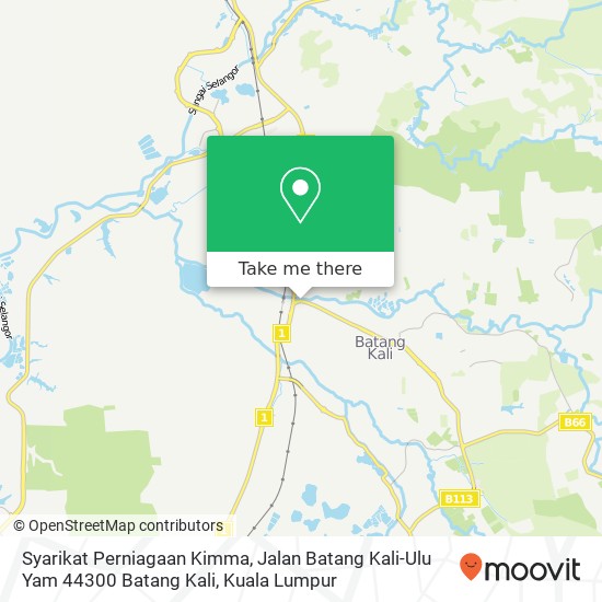 Peta Syarikat Perniagaan Kimma, Jalan Batang Kali-Ulu Yam 44300 Batang Kali