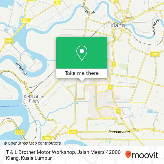 Peta T & L Brother Motor Workshop, Jalan Mesra 42000 Klang