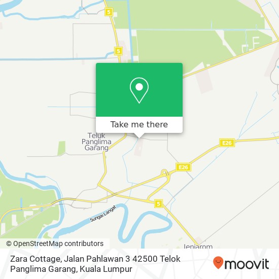 Zara Cottage, Jalan Pahlawan 3 42500 Telok Panglima Garang map