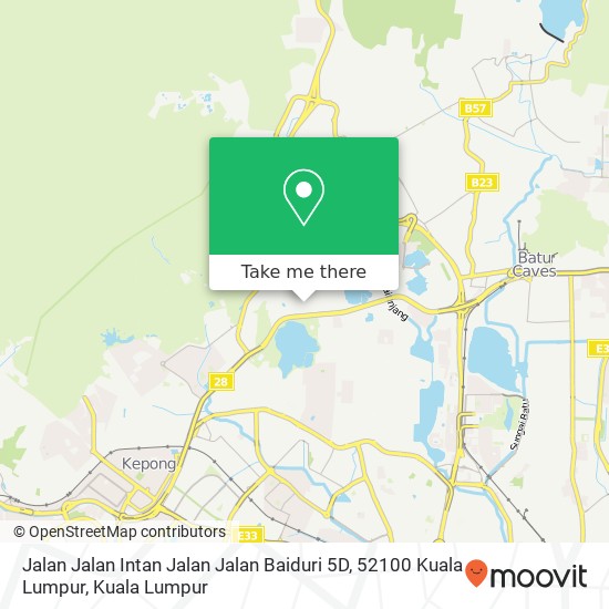 Peta Jalan Jalan Intan Jalan Jalan Baiduri 5D, 52100 Kuala Lumpur