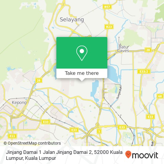 Peta Jinjang Damai 1 Jalan Jinjang Damai 2, 52000 Kuala Lumpur