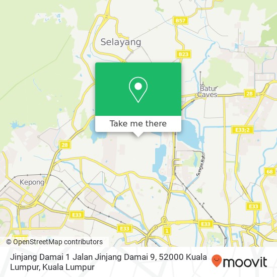 Peta Jinjang Damai 1 Jalan Jinjang Damai 9, 52000 Kuala Lumpur