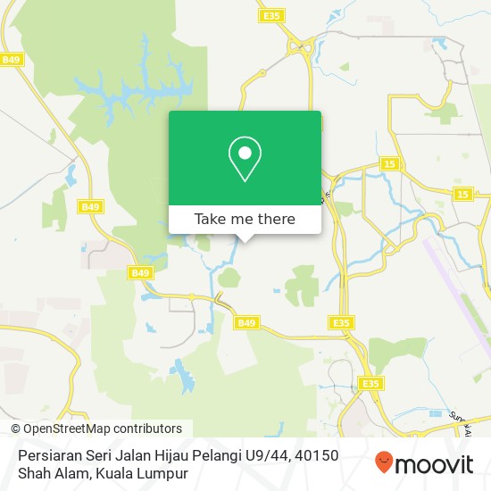 Peta Persiaran Seri Jalan Hijau Pelangi U9 / 44, 40150 Shah Alam