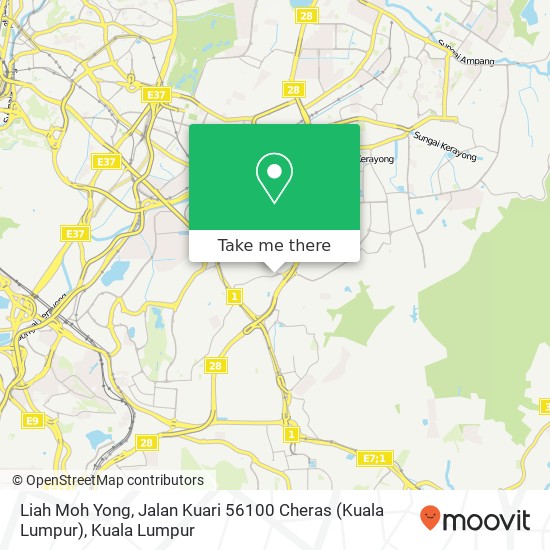 Peta Liah Moh Yong, Jalan Kuari 56100 Cheras (Kuala Lumpur)