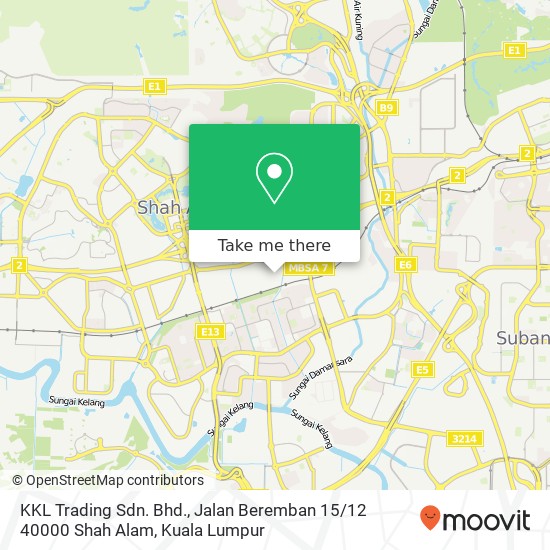 KKL Trading Sdn. Bhd., Jalan Beremban 15 / 12 40000 Shah Alam map
