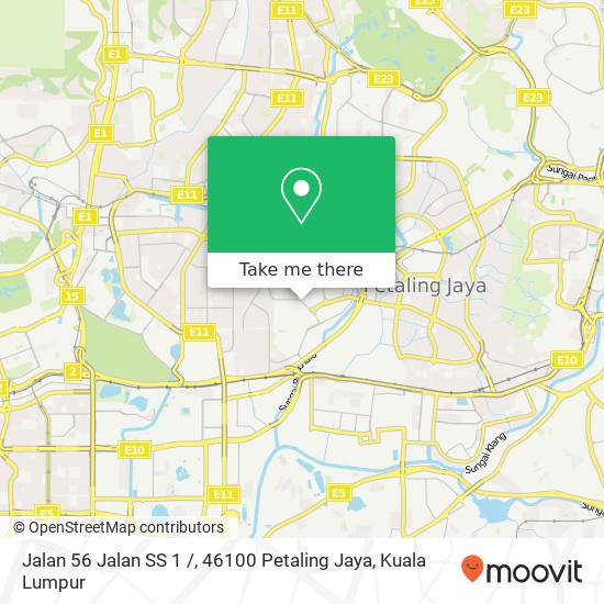 Peta Jalan 56 Jalan SS 1 /, 46100 Petaling Jaya