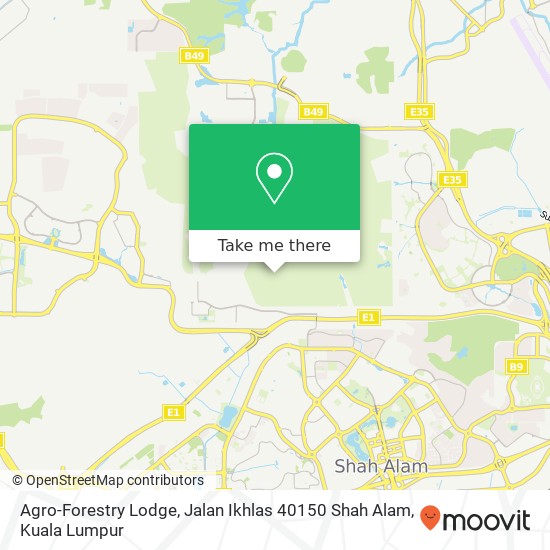 Agro-Forestry Lodge, Jalan Ikhlas 40150 Shah Alam map
