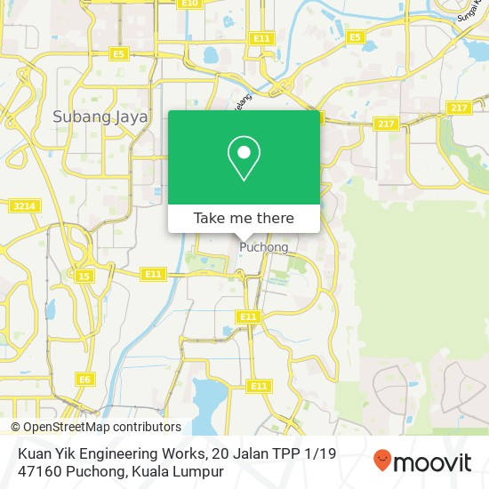 Kuan Yik Engineering Works, 20 Jalan TPP 1 / 19 47160 Puchong map