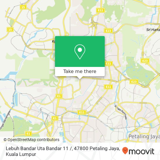 Lebuh Bandar Uta Bandar 11 /, 47800 Petaling Jaya map