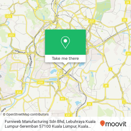 Peta Furniweb Manufacturing Sdn Bhd, Lebuhraya Kuala Lumpur-Seremban 57100 Kuala Lumpur