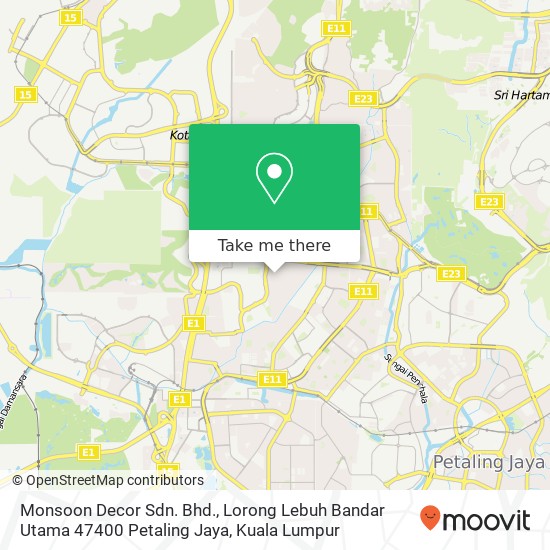 Monsoon Decor Sdn. Bhd., Lorong Lebuh Bandar Utama 47400 Petaling Jaya map