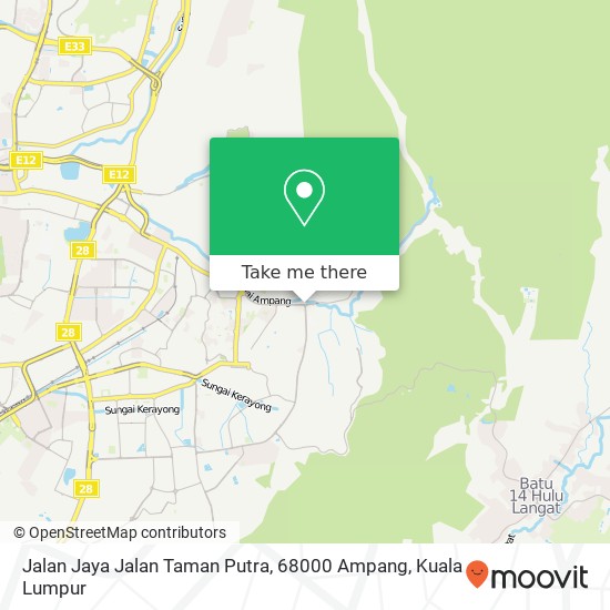 Peta Jalan Jaya Jalan Taman Putra, 68000 Ampang