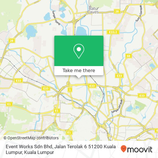 Event Works Sdn Bhd, Jalan Terolak 6 51200 Kuala Lumpur map