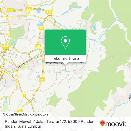 Pandan Mewah / Jalan Teratai 1 / 2, 68000 Pandan Indah map