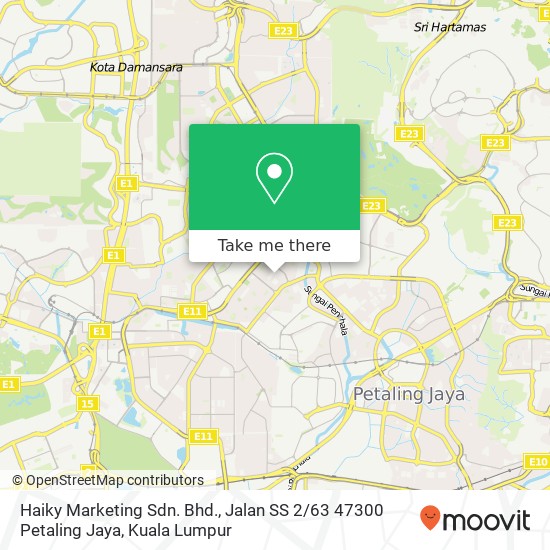 Haiky Marketing Sdn. Bhd., Jalan SS 2 / 63 47300 Petaling Jaya map