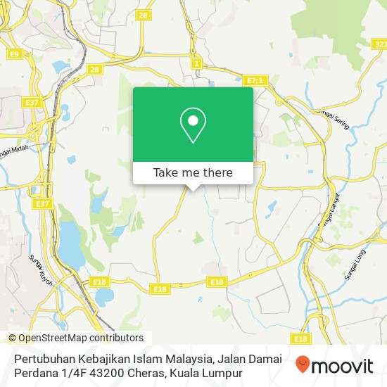 Pertubuhan Kebajikan Islam Malaysia, Jalan Damai Perdana 1 / 4F 43200 Cheras map