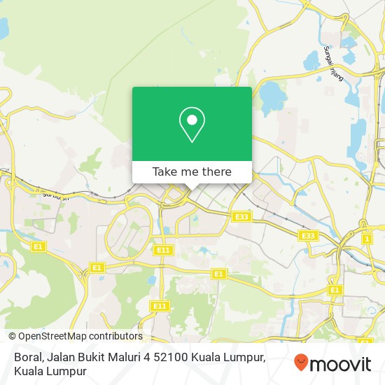 Peta Boral, Jalan Bukit Maluri 4 52100 Kuala Lumpur