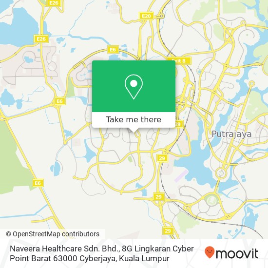 Naveera Healthcare Sdn. Bhd., 8G Lingkaran Cyber Point Barat 63000 Cyberjaya map