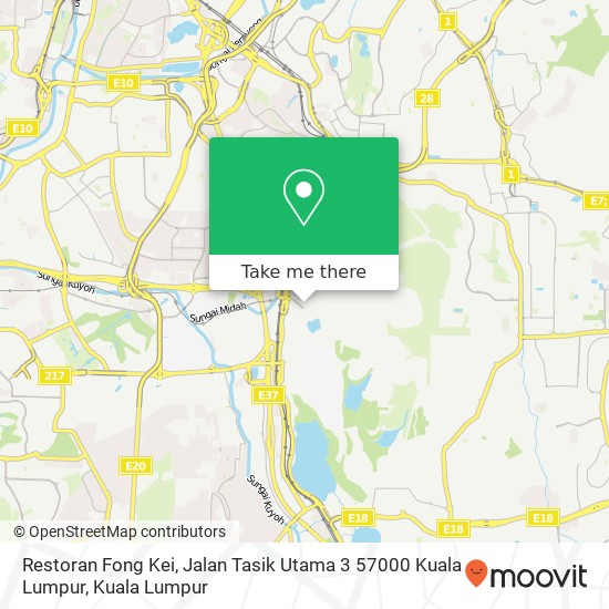 Peta Restoran Fong Kei, Jalan Tasik Utama 3 57000 Kuala Lumpur