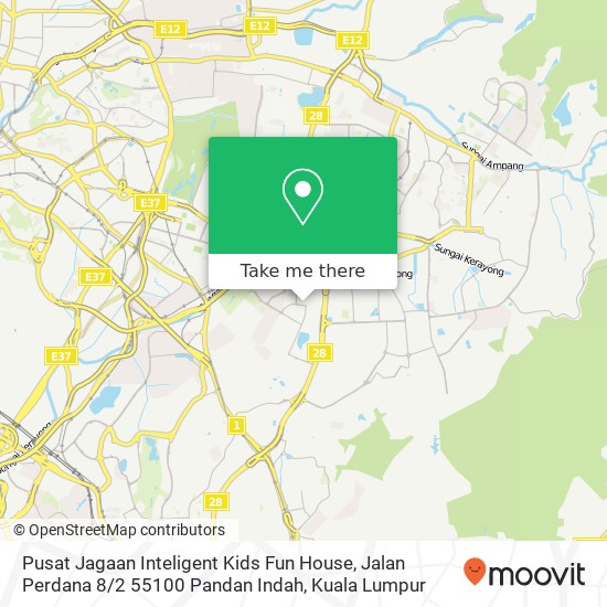 Peta Pusat Jagaan Inteligent Kids Fun House, Jalan Perdana 8 / 2 55100 Pandan Indah