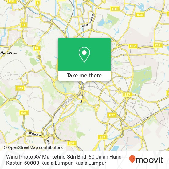 Wing Photo AV Marketing Sdn Bhd, 60 Jalan Hang Kasturi 50000 Kuala Lumpur map