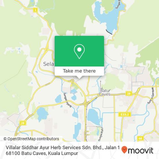 Peta Villalar Siddhar Ayur Herb Services Sdn. Bhd., Jalan 1 68100 Batu Caves