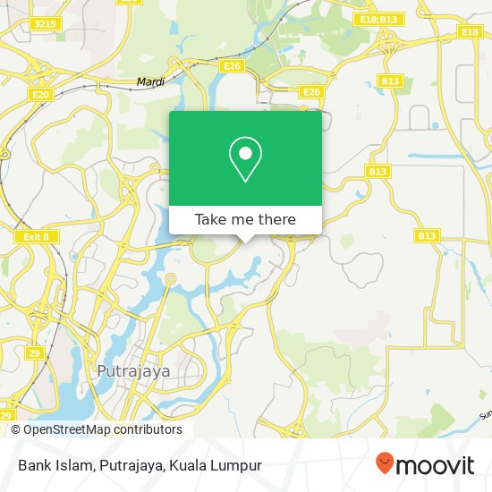Peta Bank Islam, Putrajaya