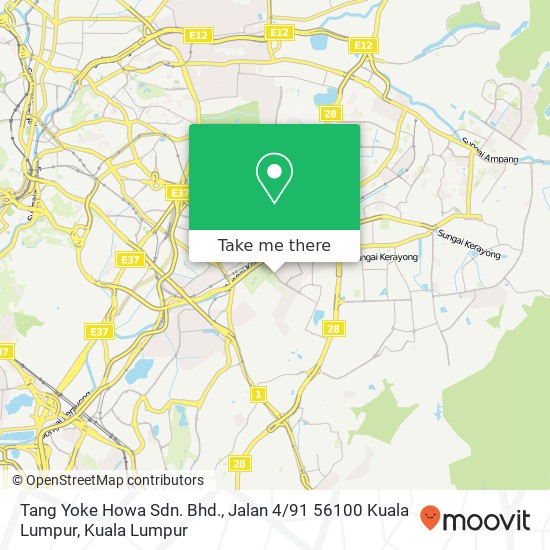 Tang Yoke Howa Sdn. Bhd., Jalan 4 / 91 56100 Kuala Lumpur map