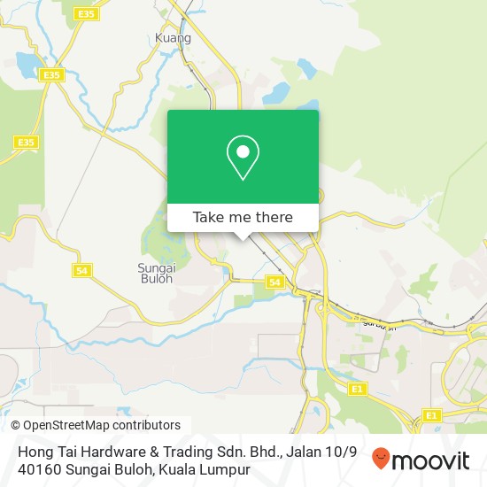 Peta Hong Tai Hardware & Trading Sdn. Bhd., Jalan 10 / 9 40160 Sungai Buloh