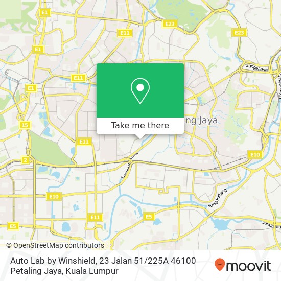 Peta Auto Lab by Winshield, 23 Jalan 51 / 225A 46100 Petaling Jaya