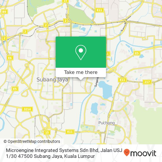 Peta Microengine Integrated Systems Sdn Bhd, Jalan USJ 1 / 30 47500 Subang Jaya