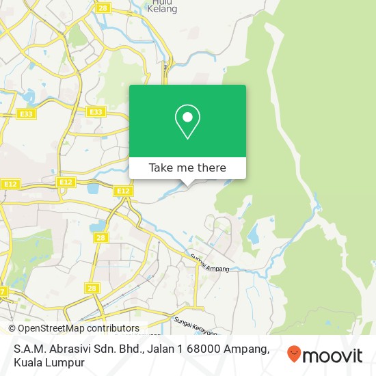 Peta S.A.M. Abrasivi Sdn. Bhd., Jalan 1 68000 Ampang