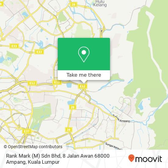 Peta Rank Mark (M) Sdn Bhd, 8 Jalan Awan 68000 Ampang