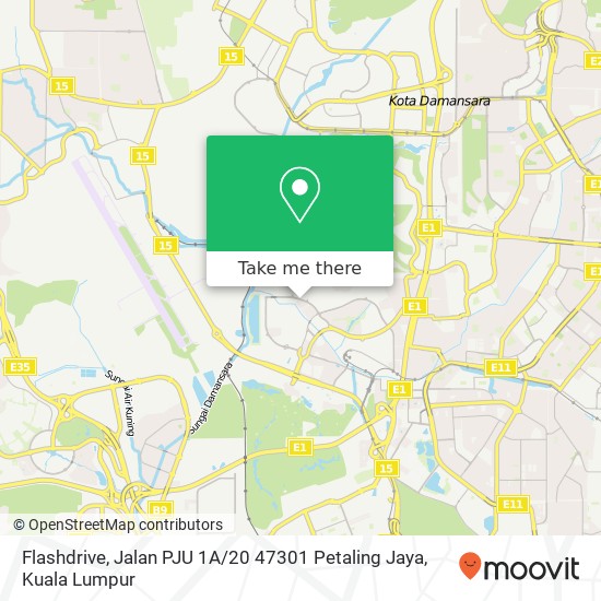 Peta Flashdrive, Jalan PJU 1A / 20 47301 Petaling Jaya