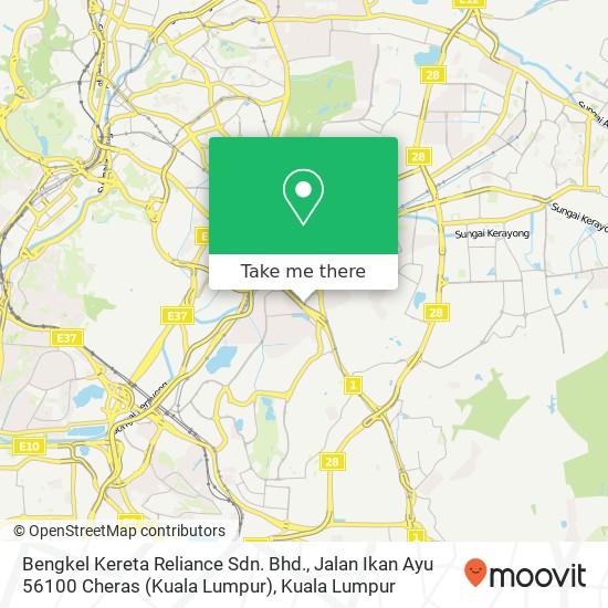 Bengkel Kereta Reliance Sdn. Bhd., Jalan Ikan Ayu 56100 Cheras (Kuala Lumpur) map