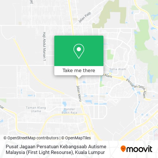 Pusat Jagaan Persatuan Kebangsaab Autisme Malaysia (First Light Resourse) map