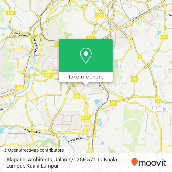 Peta Akipanel Architects, Jalan 1 / 125F 57100 Kuala Lumpur