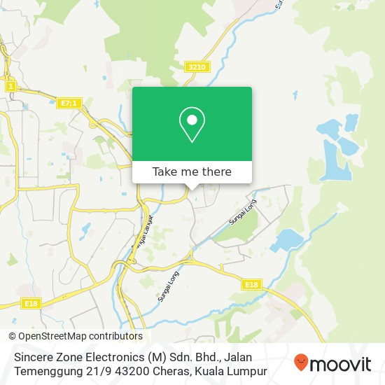 Peta Sincere Zone Electronics (M) Sdn. Bhd., Jalan Temenggung 21 / 9 43200 Cheras