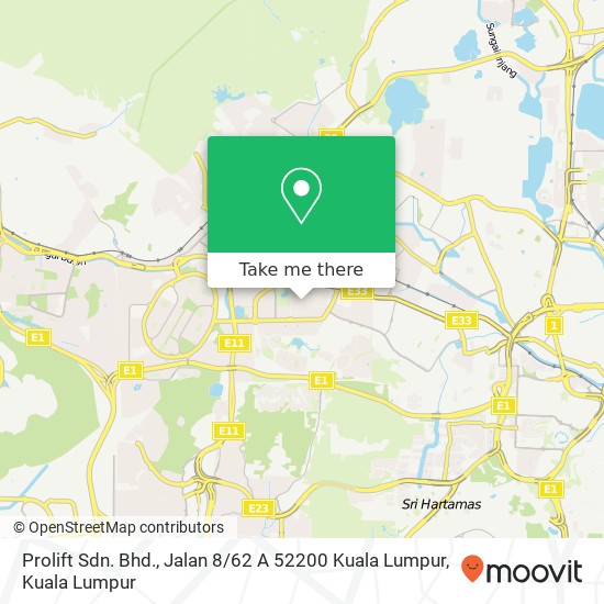 Prolift Sdn. Bhd., Jalan 8 / 62 A 52200 Kuala Lumpur map