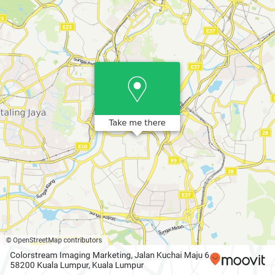 Peta Colorstream Imaging Marketing, Jalan Kuchai Maju 6 58200 Kuala Lumpur