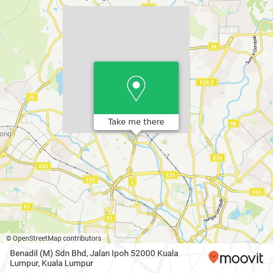 Benadil (M) Sdn Bhd, Jalan Ipoh 52000 Kuala Lumpur map