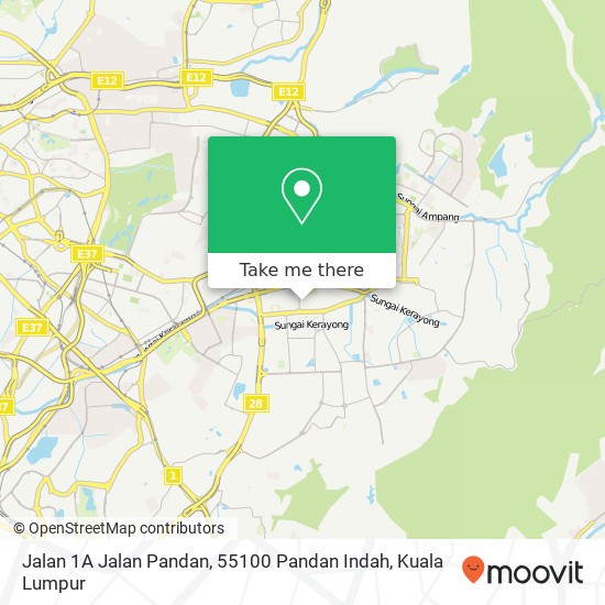 Peta Jalan 1A Jalan Pandan, 55100 Pandan Indah