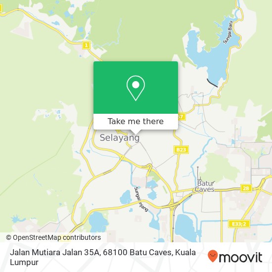 Peta Jalan Mutiara Jalan 35A, 68100 Batu Caves