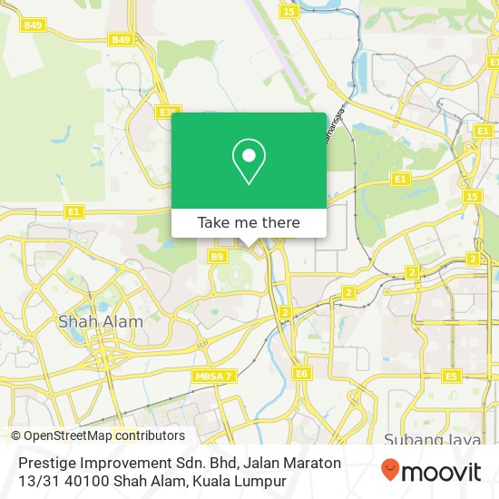 Prestige Improvement Sdn. Bhd, Jalan Maraton 13 / 31 40100 Shah Alam map