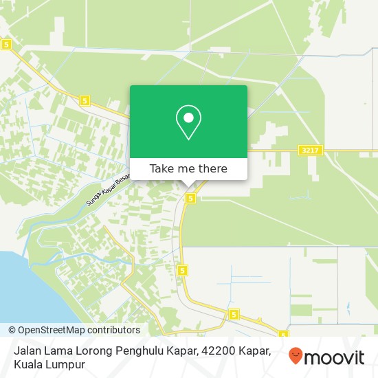 Peta Jalan Lama Lorong Penghulu Kapar, 42200 Kapar