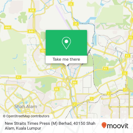 New Straits Times Press (M) Berhad, 40150 Shah Alam map